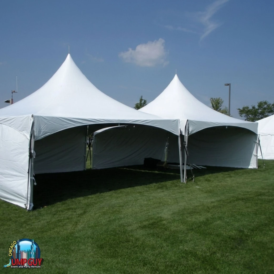 20x40 high peak frame tent rental for Oak Park IL backyard and graduation events, ZIP codes 60301 to 60304