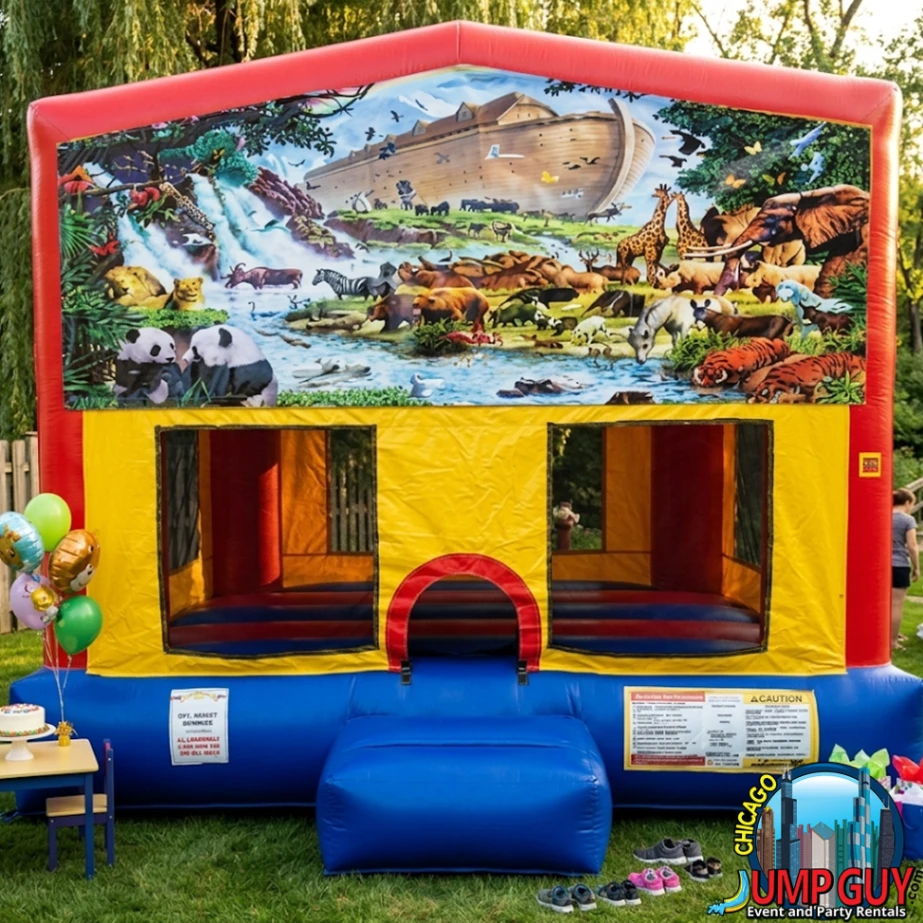 Animal Ark themed bounce house rental for birthday parties in Oak Park IL